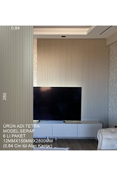 BAKİ AHŞAP Mdf Duvar Paneli Duvar Cnc İşleme Dekoratif Duvar Paneli Serap 12M...