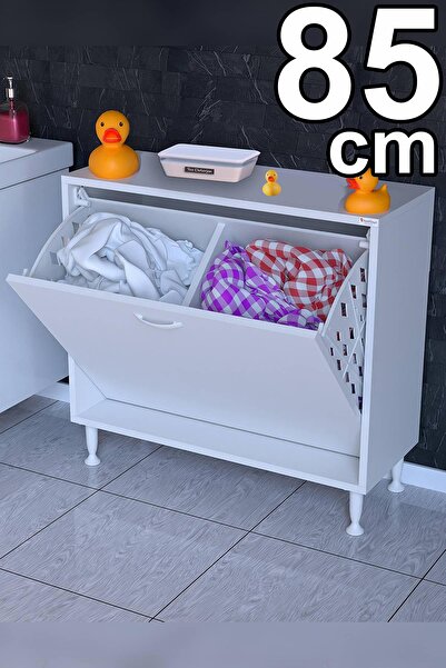 Modilayn Söke Kirli Sepetli, Ayaklı, Çok Amaçlı Banyo Dolabı (14 farklı Genişlik Seçeneği)