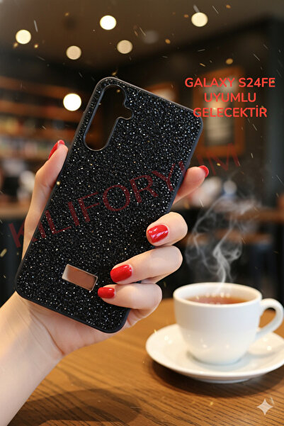 Kılıforyum Samsung Galaxy S24FE Kılıf Diamond Lüx Taşlı Parıltılı / İçi Kadife Astar – Premium Serisi