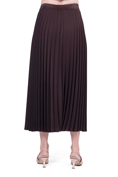 Invee İnvee 6998 Model Pleated Brown Skirt