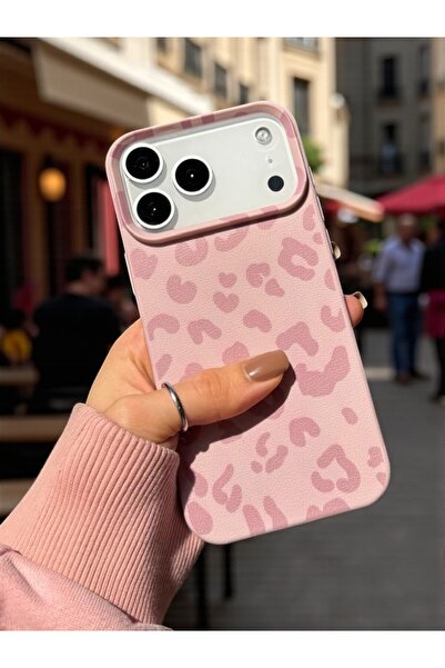 KVK PRİVACY iPhone 17 Pro Max Uyumlu Pembe Leopar Desenli İnce Yumuşak Siliko...