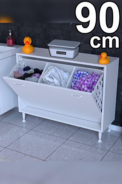 Modilayn Söke Kirli Sepetli, Ayaklı, Çok Amaçlı Banyo Dolabı (14 farklı Genişlik Seçeneği)