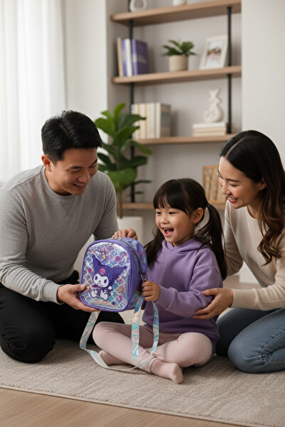 SANRIO Kuromi Şeffaf Sulu Pullu Hologramlı Çanta