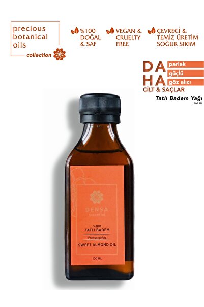 Densa Essential Saf Ve Doğal Tatlı Badem Yağı Soğuk Sıkım 100ml
