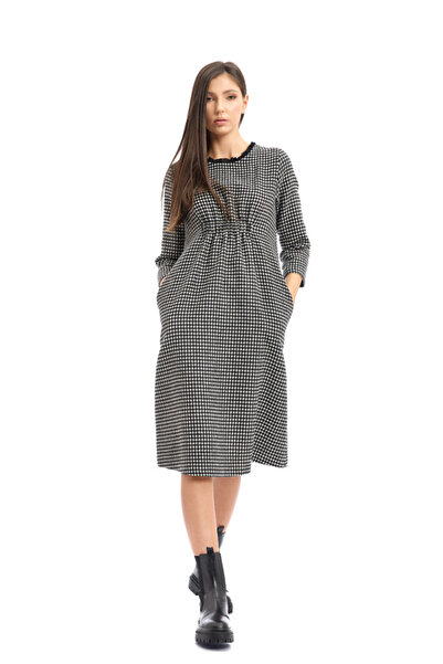 RVL Women's dress - grey houndstooth