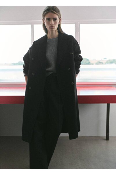 MANGO Woman El yapımı oversize yün palto