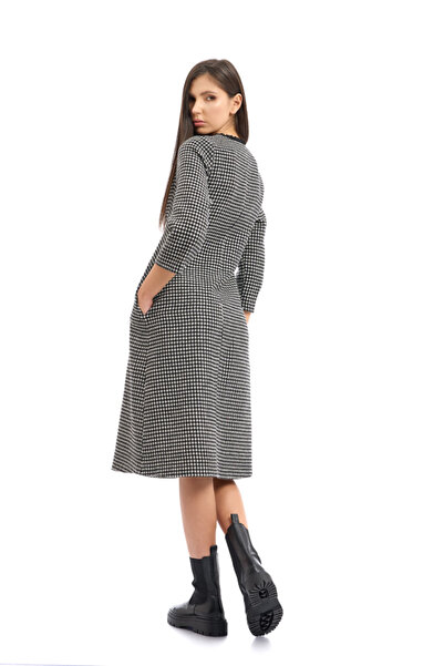 RVL Women's dress - grey houndstooth