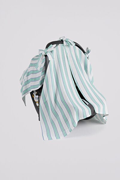 Merca Minca Yeşil Çizgili Puset Örtüsü