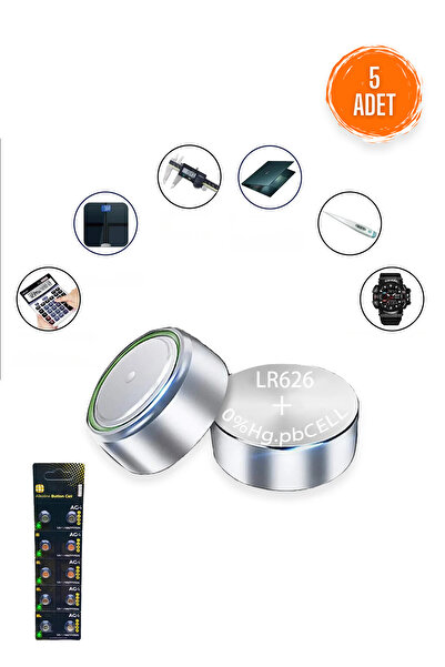 Ganjem Düğme Pil Lr 66/177/626 5'li Kol Saati Baskül Hesap Makinesi Yuvarlak ...