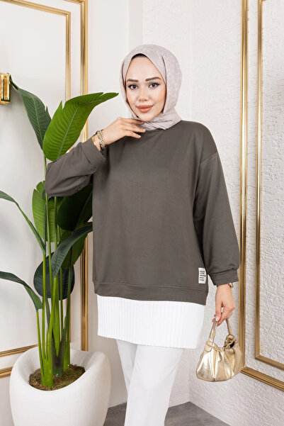 Moda MSK Women's Pleated Modal Fabric Tunic