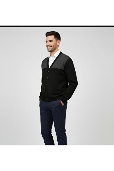 COLORBAR TRİKO Güncüoğlu Steel Knitted Buttoned Men's Knitwear Cardigan
