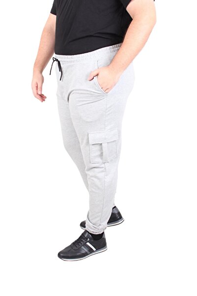 Starbattal Ανδρικό ίσιο παντελόνι Comando Plus Size 22520 ΓΚΡΙ ΜΕΛΑΝΖ