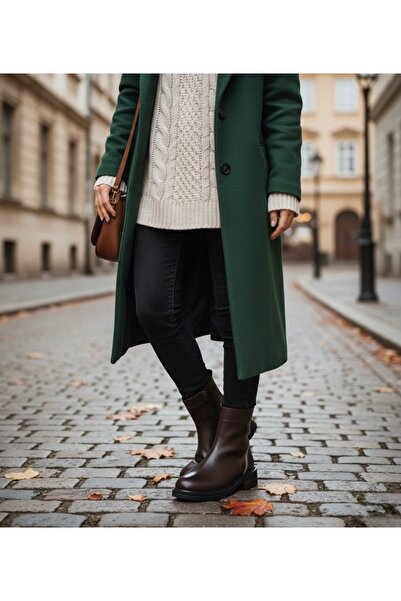 MEMORY حذاء نسائي من الجلد الطبيعي – حذاء جلدي أنيق بنعل 4.5 سم MS0125