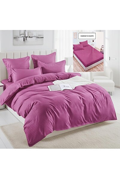 Pucioasa Double bed linen, Damask, Sulphur, 6 pieces, Fitted sheet 230x250 cm