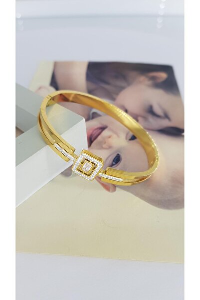 SONES Kare Baget Taşlı Çelik Kararmaz Kelepce | Sns103317