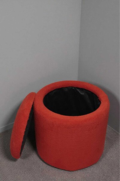 CoArt Home Nest Sandıklı Silindir Puf – Teddy Kumaş, Dekoratif ve Modern Bench