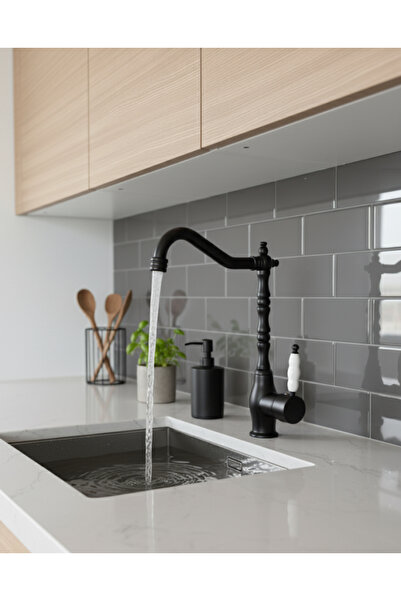 RUDİ ARMATÜR Rudi 360 °   Brass Rustic Sink Faucet with Swivel Body – Black”-Brass