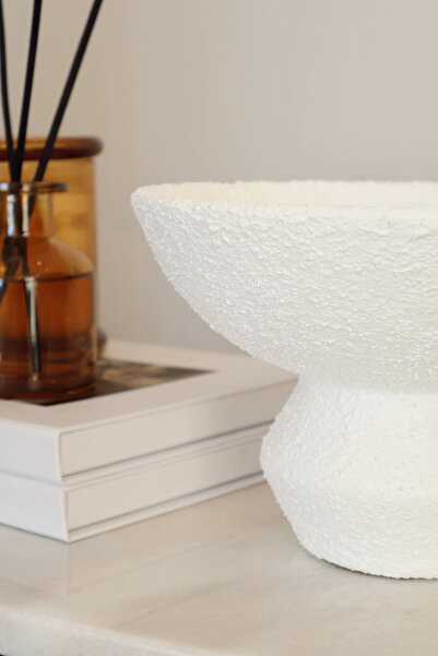 AYSA HOME DECOR Anea Ceramic White Decorative Plate Bowl, Keychain