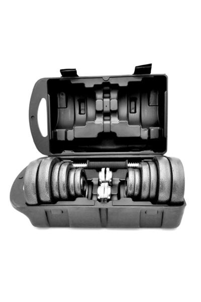 Generic 20kg Adjustable Dumbbell Set, Black for Exercise