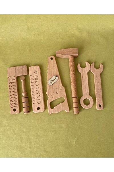 tiny wood Ahşap Oyuncak Tamir Seti Doğal Masif Ahşap Montessori Oyuncak