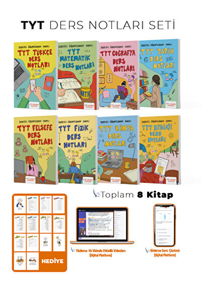 Vin Kampüs Tyt Konu Anlatım Seti El Yazısı, Dijital Platform Desteği, Rehberlik Desteği, Video Anlatım Desteği