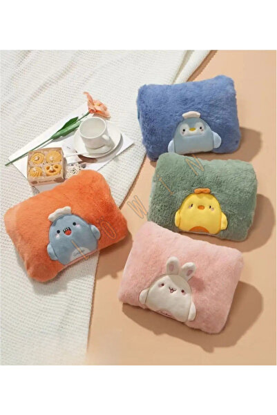 Löwin Sevimli Hayvan Figürlü El Geçmeli Yumuşak Peluş Sıcak Su Torbası | 1 Litre - Tavşan