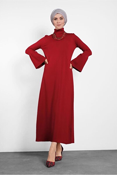 Alvina Wide Cut Dress with Sleeves with Volance Sleeves 40012