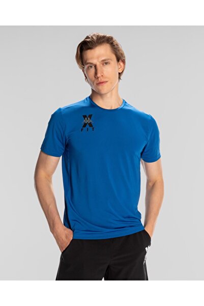 Kappa Ανδρικό T-shirt Combat Wkt Ello Xfit γαλάζιο με κανονική εφαρμογή