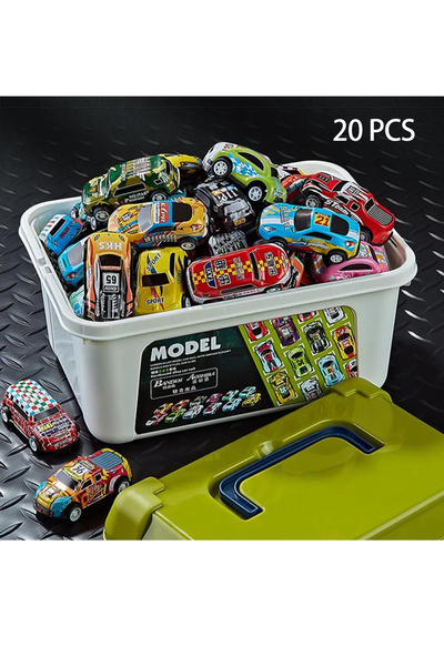 Choice 20PCS Mini Alloy Car Model Set with Storage Box Diecast Cars Toys for ...