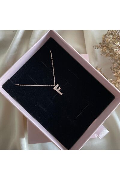 Lovera Jewellery 925 Ayar Gümüş Rose F Harfli Harf Kadın Kolye | Zarif Hediye...