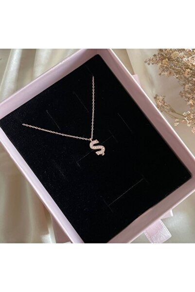Lovera Jewellery 925 Ayar Gümüş Rose Ş Harfli Harf Kadın Kolye | Zarif Hediye...