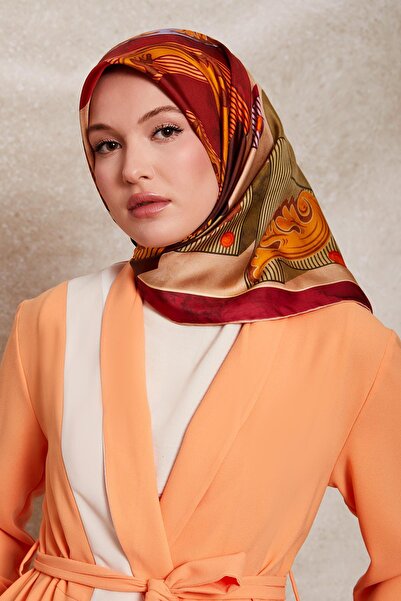 Levidor وشاح حريري من التويل بنمط مختلط باللون الفوشيا