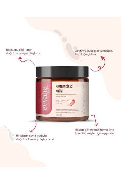 EVVAHE DOĞAL Nemlendirici Krem (100Ml)