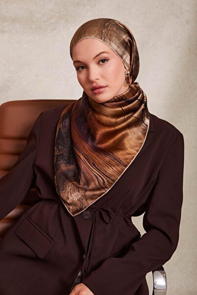 Levidor Mink complex pattern twill silk scarf