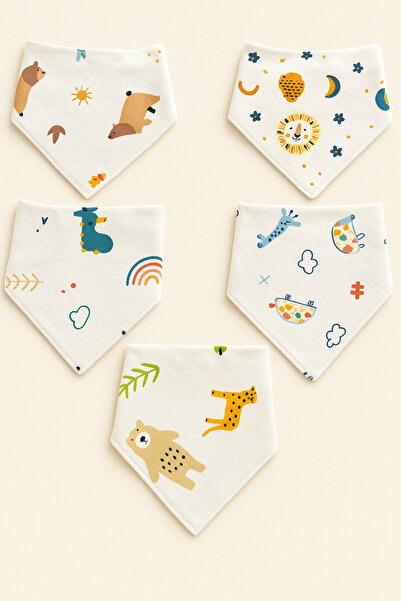 5pcs Baby 100% Organic Cotton flannel Apron&foules