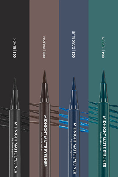 Flormar Mat Likit Kalem Eyeliner (KAHVE) - Midnight Matte Eyeliner - 002 Brown - 8690604641659