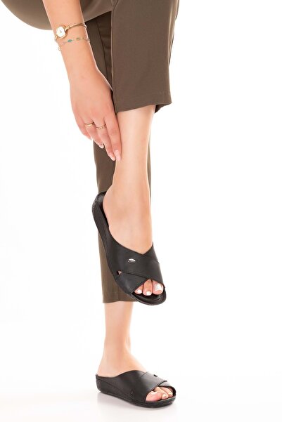 Gondol Kadın Anatomik Taban Terlik bio.1001 Siyah