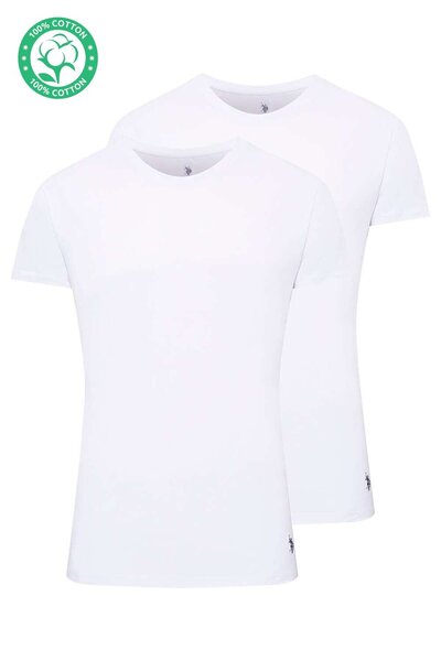 U.S. Polo Assn. Чоловічий білий 2-шаровий круглий комір атлет 80196