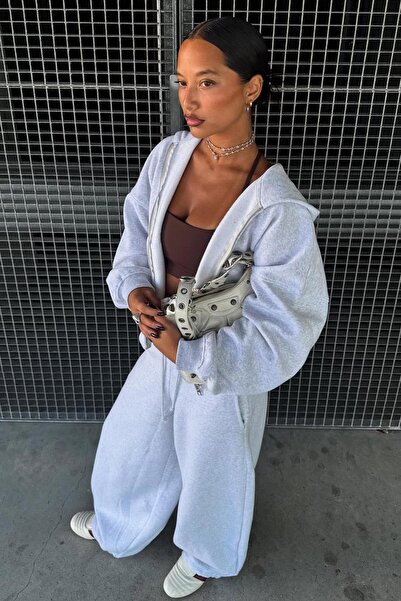 Bershka Oversize zip-up hoodie