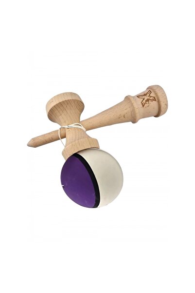 Flippy Kendama X Original, Επαγγελματικό, Flippy, Ξύλινο, Λαβή από καουτσούκ, 18 cm, Μωβ/Μαύρο/Λευκό