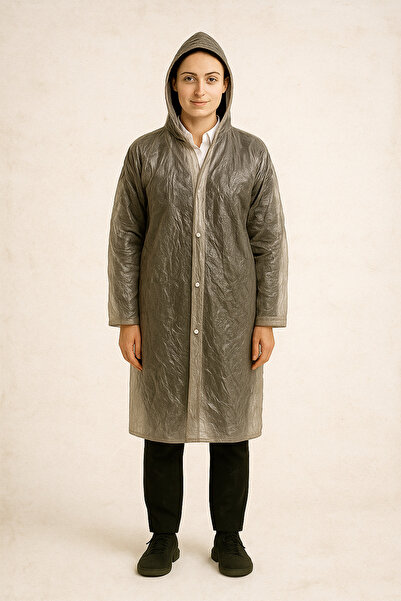 honey baby Use Raincoat with Snap Fasteners, White, Transparent, Single