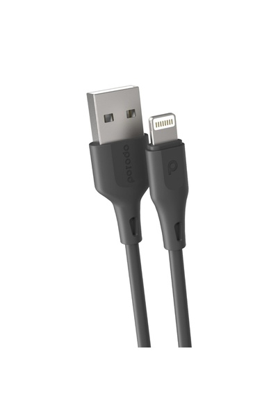 porodo Blue 3A USB-A to Lightning PVC Cable 1.2M, 480Mbps, Fast Charge & Data