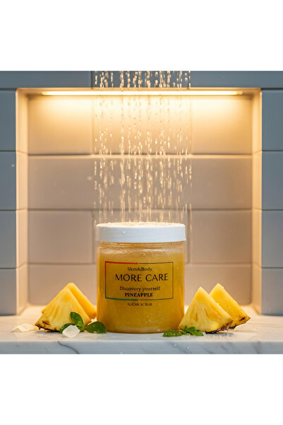 morecare vucüt peeling body scrub ananaslı kalıcı koku-batık önleyici ve neml...