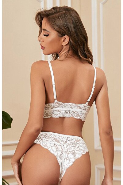 Fancy&Dancy Kadın Beyaz Dantelli Sütyen Külot Takımı