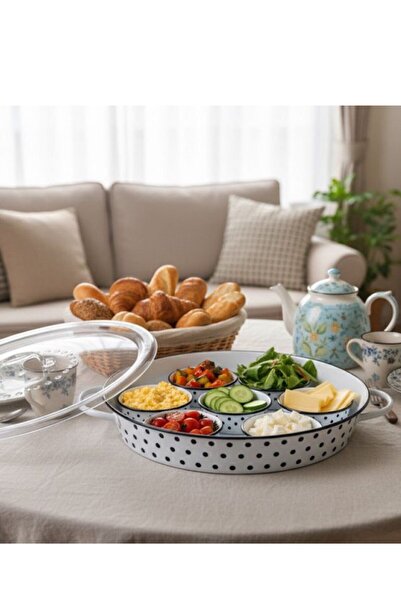 Generic Breakfast Tray with Lid and Serving Bowls