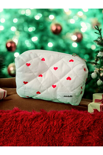nartella Heart Patterned Makeup Bag - Quilted Bag Organizer