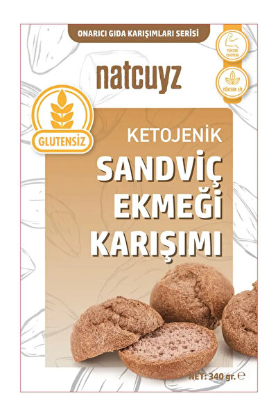 NATCUYZ Ketojenik Glutensiz Sandviç Ekmeği Karışımı 340gr