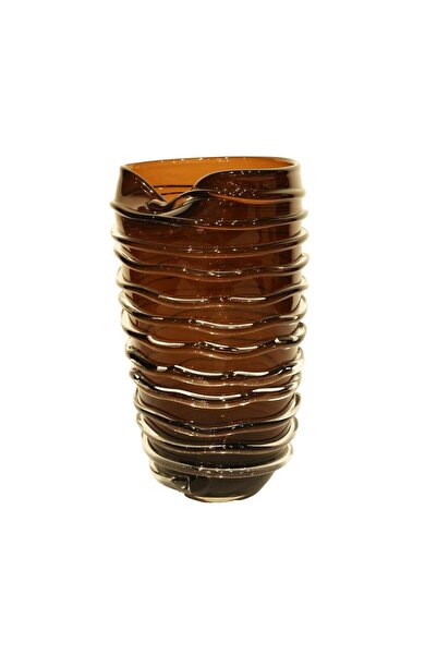 Lucky Art Cam Halkalı Brown By Vazo 22x22x36cm