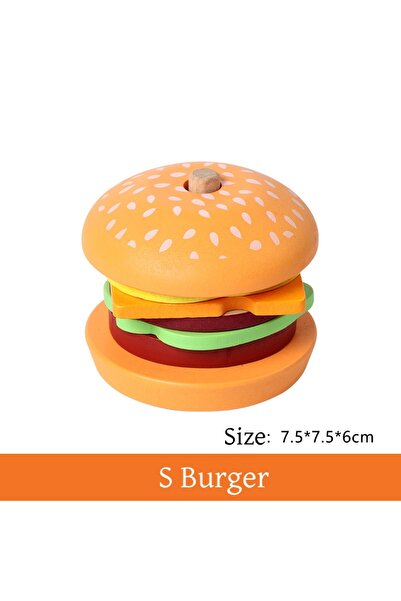 Choice S Burger Wooden Burger Sandwich Stacking Toys Montessori Toys for Toddlers Pretend Play Food Prescho
