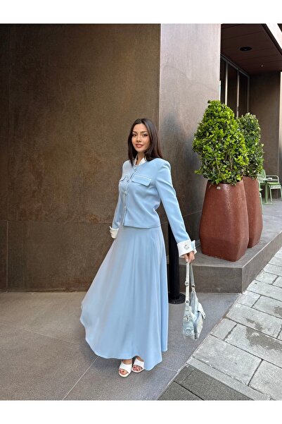 VUNTAL Set de damă vintage dublu cu detaliu din piatră de zircon